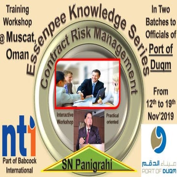 #Contract Risk Management  Part - 2#  by SN Panigrahi,