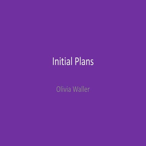 2. initial plans