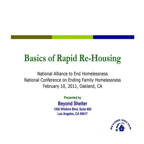 2.1 Basics of Rapid Re-Housing