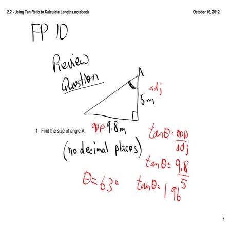 2.2 using the tan ratio to calculate lengths | PDF