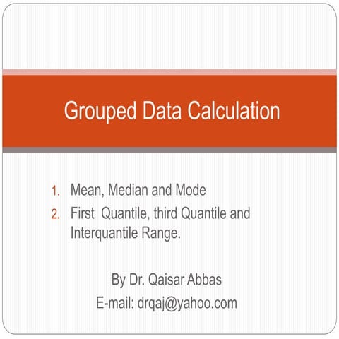 grouped data calcualtions