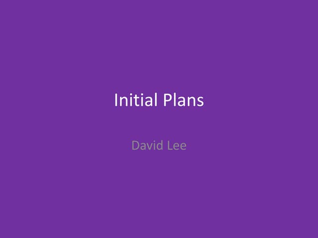 2. Initial Plans - Gaming Project