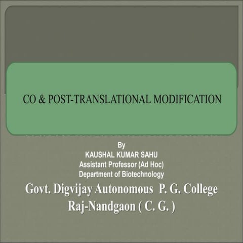 co and post translation modification