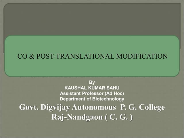 co and post translation modification