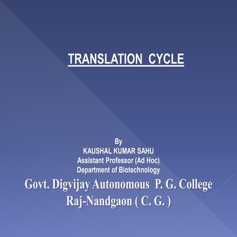 translation cycle, protein synnthesis