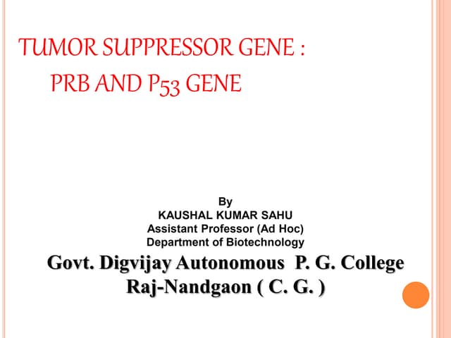 tumor suppressor gene, prb, p53