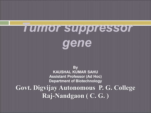 tumor suppressor gene by