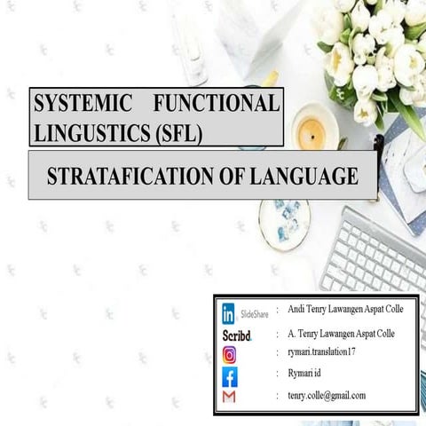 SYSTEMIC FUNCTIONAL LINGUISTICS: LANGUAGE STRATAFICATION | PPT