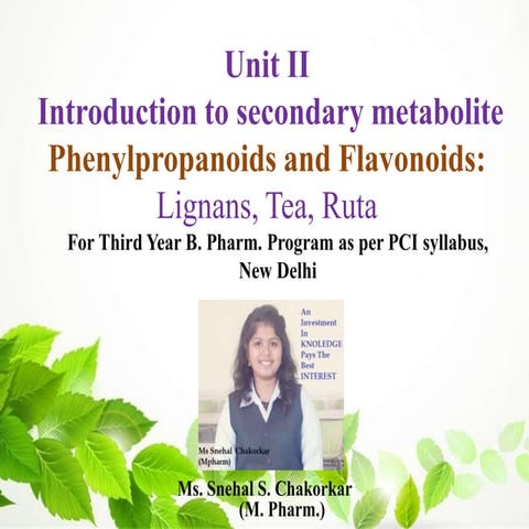 2. phenylpropanoids and flavonoids