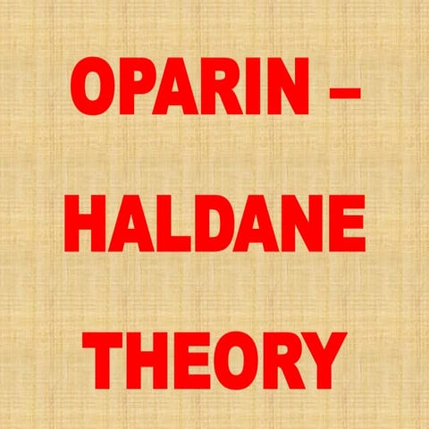 Oparin   Haldane Theory