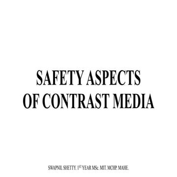 Contrast media   safety aspects