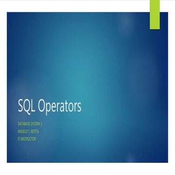 2.1 sql operators | PPT