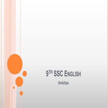 INVICTUS ANALYSIS by William Ernest Henley | PPT