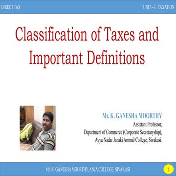 Classification of tax
