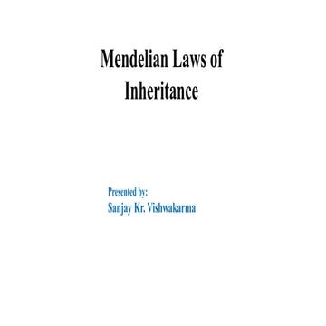 Mendelian Laws of Inheritance