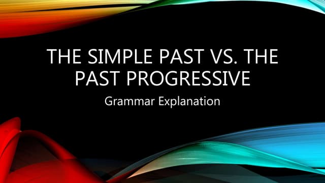 Unterschied Simple Past Und Past Progressive 2. simple past and past progressive | PPT
