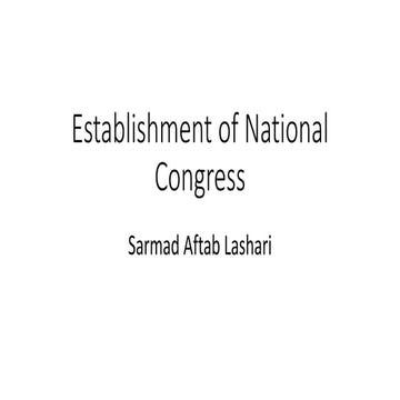 establishment of national congress