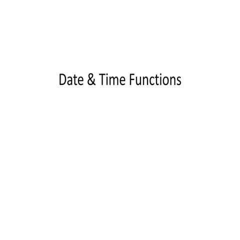 Spreadsheet Date & Time Functions | PDF