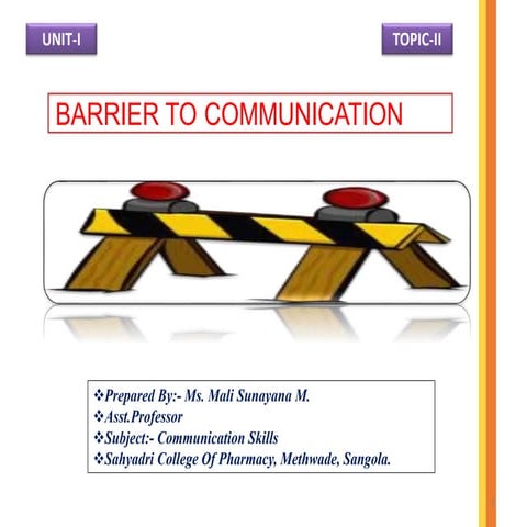 Barriers to communication