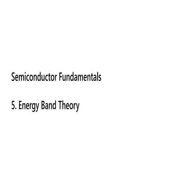 Semiconductor Fundamentals 2.2