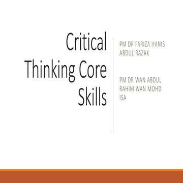 2. critical thinking core skills