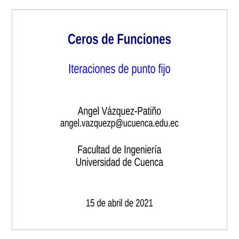 Iteraciones de punto fijo