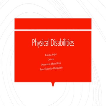 Physical disabilities