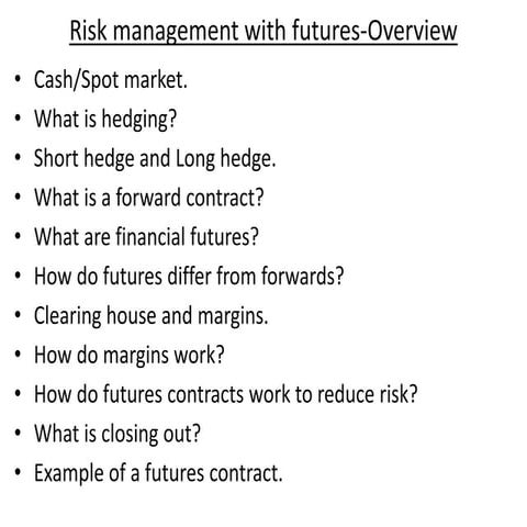 risk management with futures