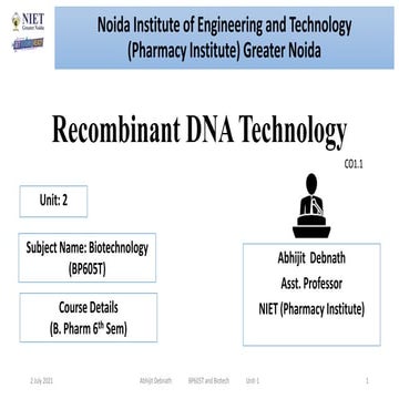 Recombinant DNA Technology 