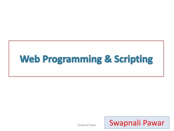web programming & scripting 2