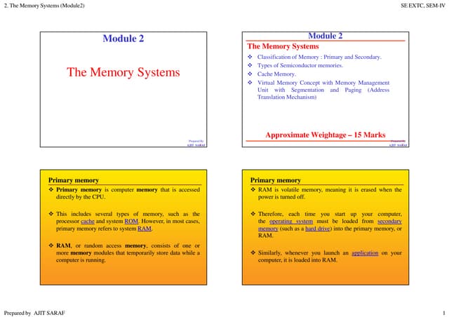 2. the memory systems (module2) | PPT