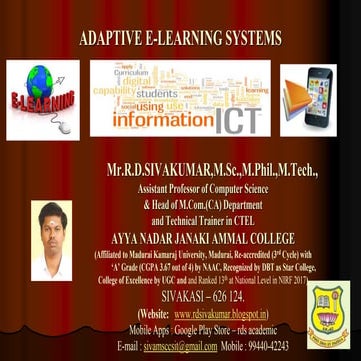 Adaptive E-Learning Systems - R.D.Sivakumar