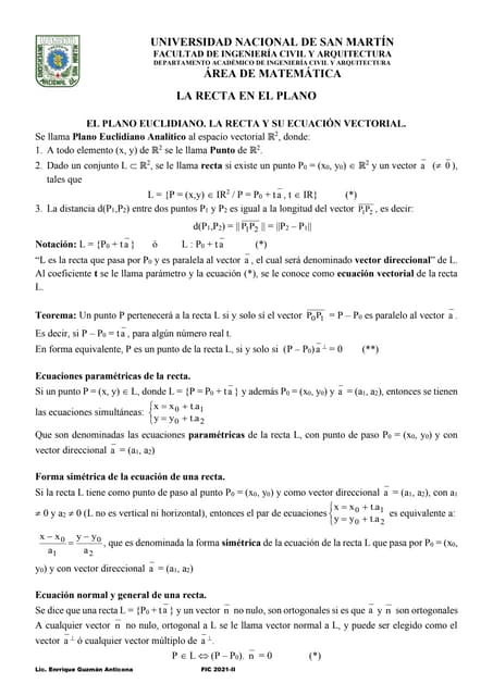 2. la recta