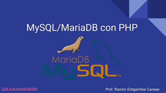 Bases de datos con PHP y Mysqli