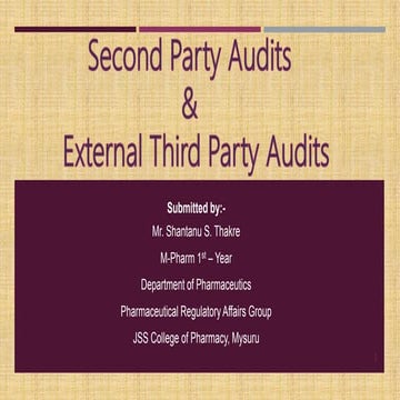 Second Party Audit and External Third Party Audit
