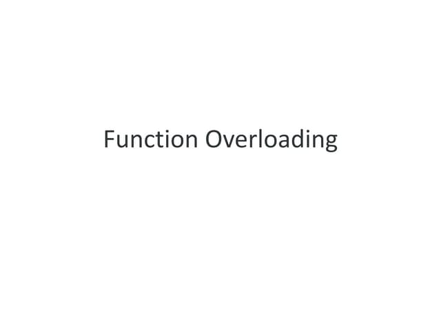 OODP UNIT 2 Function overloading