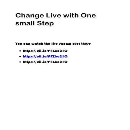 Change Live with One small Step | PDF