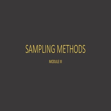 Methods of sampling Statistics | PPTX