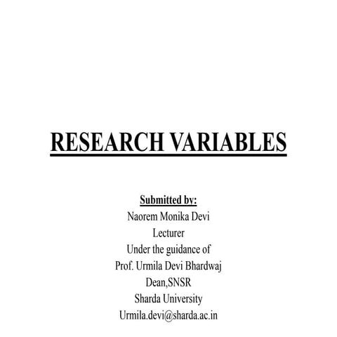 RESEARCH VARIABLES