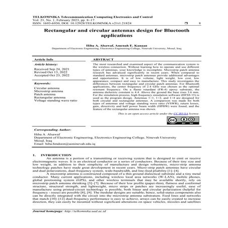 Rectangular and circular antennas design for Bluetooth applications