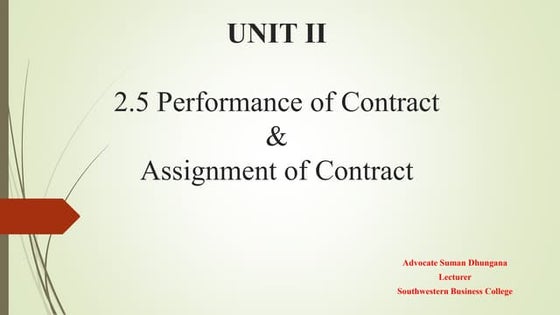 Performance of Contract power point presentation | PPTX | Business ...