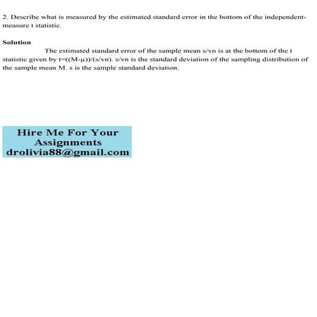 2. Describe what is measured by the estimated standard error in the .pdf