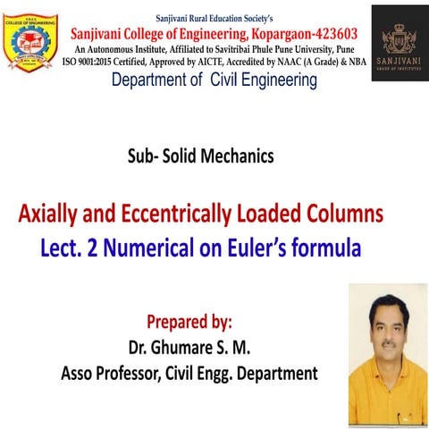 Solid Mechanics Numericals on Euler's Theory-I.pptx