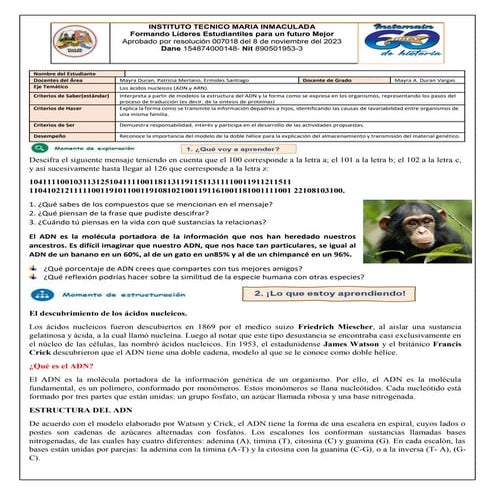 2. Guia Biologia 9º Genetica molecular Codigo genetico 2024.pdf