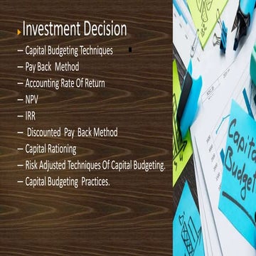 Capital budgeting ppt | PPSX