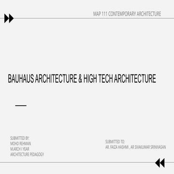 bahaus archtiecture and hogh tech architecture