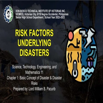 RISK FACTORS - DISASTER READINESS (DRRR)