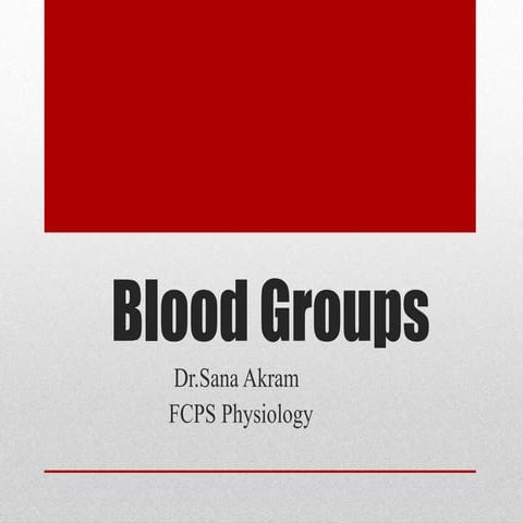 2. Blood Groups, Rh incompatibility,blood transfusion reactions