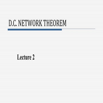 2. DC Network Theorem.pptx. Electrical E