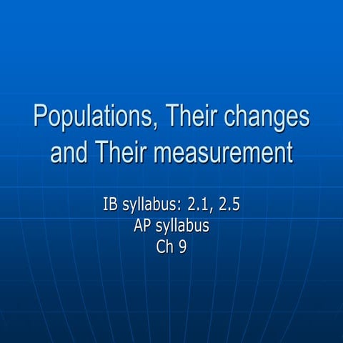 2.1  Population Dynamics new revision slides